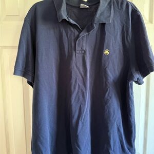 Brooks Brothers Navy Polo with Yellow Emblem